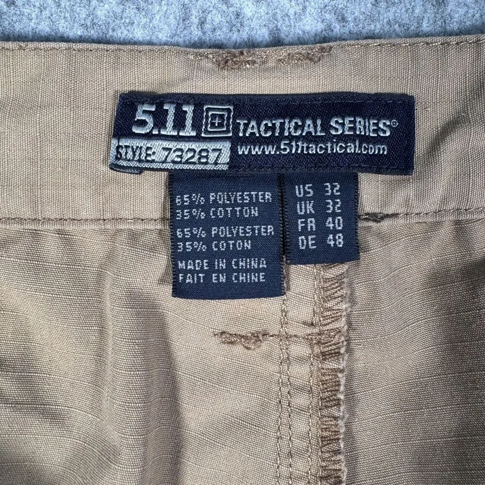 5.11 Tactical Shorts Mens Size 32 Brown Cargo Pockets Rip Stop 9 Inch Inseam